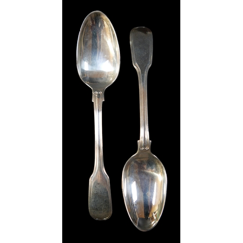 8 - A small group of silver flatware, including a pair of George III table spoons, William and Ann Batem... 