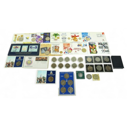 61 - A group of coins, including coin covers and commemorative crowns. (1 bag)