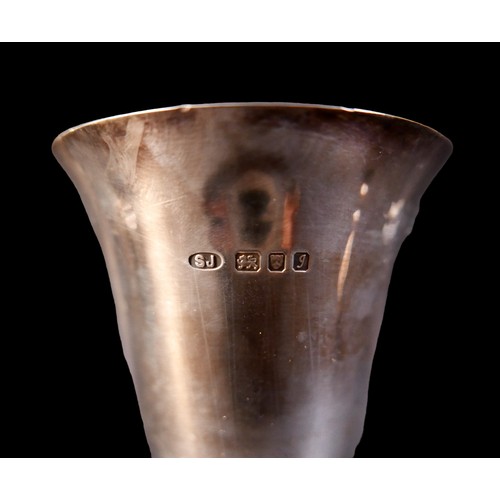 22 - A group of three silver items, including a silver goblet, engraved with 'Oliver Pascal Dyas, 3rd Jul... 