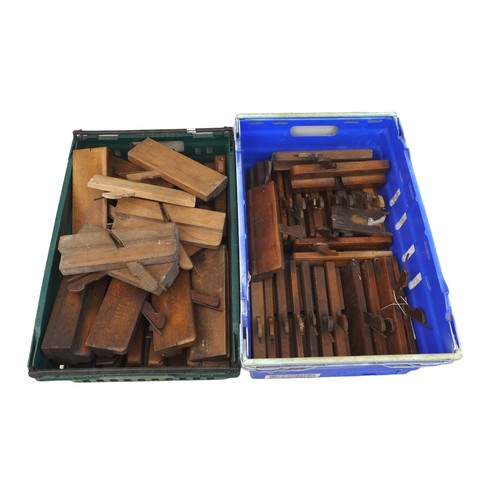 378 - A quantity of moulding planes, some named. (2 boxes)