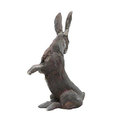 264 - Pierre Diamantopoulo (British, b. 1952): studio pottery figurine of a seated hare, with maker's mark... 