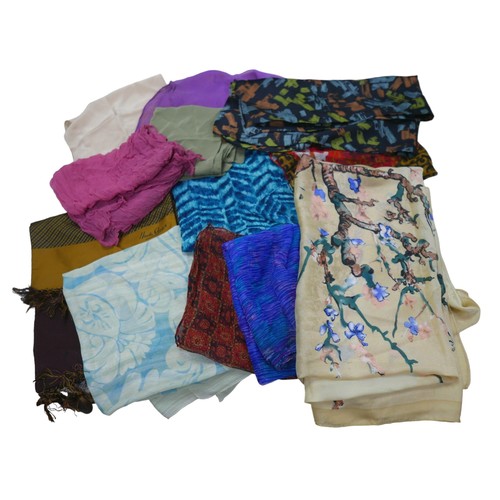 271 - Seventeen assorted vintage and retro scarves, including a Hardy Amies scarf, as well as some diaphan... 