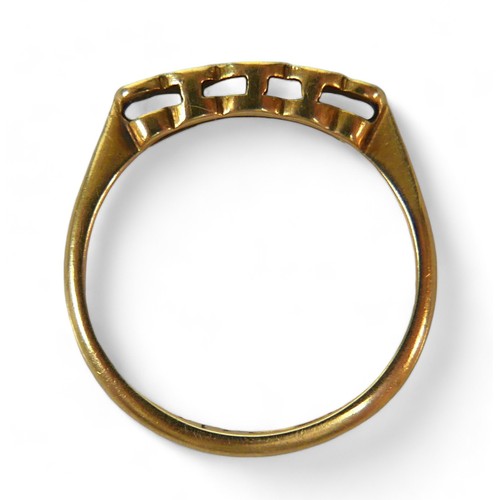 88 - Two gold dress rings, comprising an 18ct gold five stone diamond ring, with small round cut stones, ... 