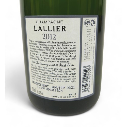 357 - A bottle of Lallier Grand Cru vintage champagne, 2012, boxed.