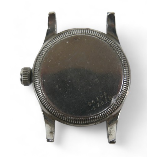 162 - A Rolex Oyster Junior Sport stainless steel wristwatch, circa 1940, circular cream 'tropical' dial, ... 