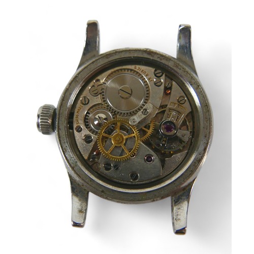 162 - A Rolex Oyster Junior Sport stainless steel wristwatch, circa 1940, circular cream 'tropical' dial, ... 