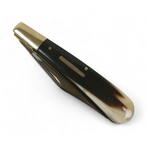 290 - A Stan Shaw pen knife, with horn handle, 16.5cm when opened.