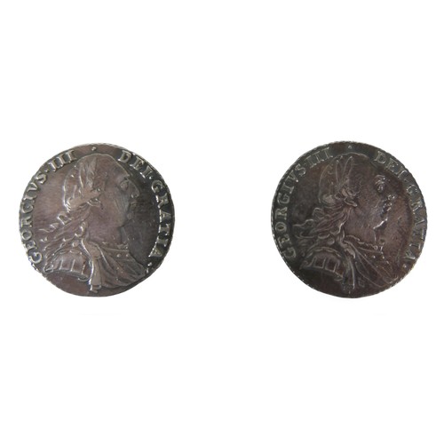 62 - A set of six silver coin buttons, George III shilling. (6)