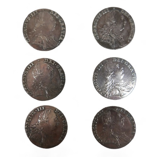 62 - A set of six silver coin buttons, George III shilling. (6)