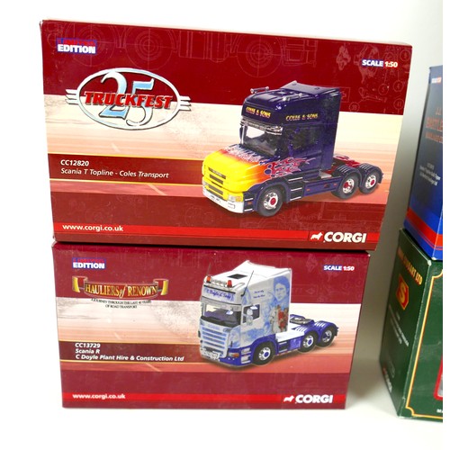 328 - A group of three diecast Corgi 1:50 scale Eddie Stobart lorries, comprising Refrigerated Box Trailer... 