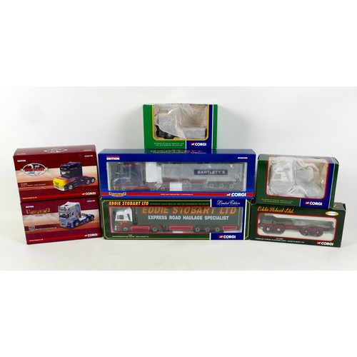 328 - A group of three diecast Corgi 1:50 scale Eddie Stobart lorries, comprising Refrigerated Box Trailer... 