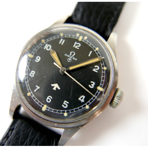 168 - An Omega British Military RAF issue pilot's wristwatch, circa 1953, ref 2777-1, mechanical hand wind... 