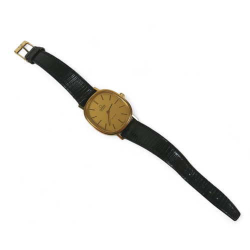 158 - A vintage Omega De Ville steel and gold plated wristwatch, circa 1980s, ref. MD 191 0046, the oval b... 