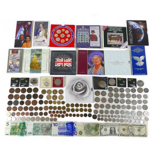 60 - A small collection of British and some World coins, including Brilliant Uncirculated Coin Collection... 