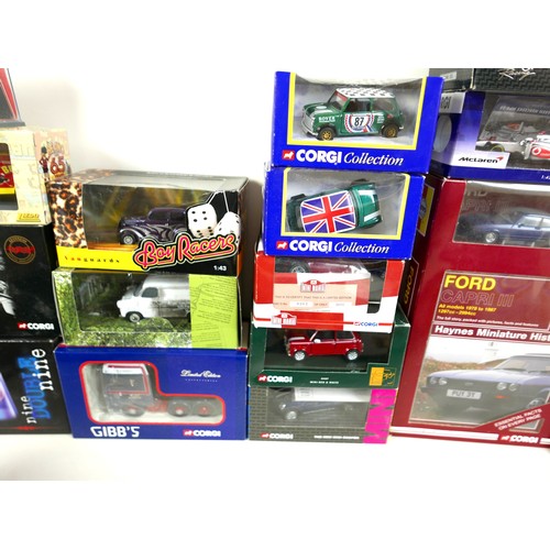 332 - A collection of model vehicles, including various boxed models, Corgi 40th Anniversary gold plated J... 