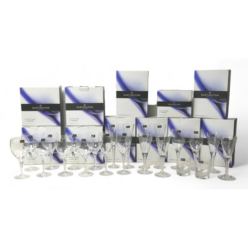 205 - A collection of boxed Dartington Crystal goblets, together with two small silver photograph frames. ... 