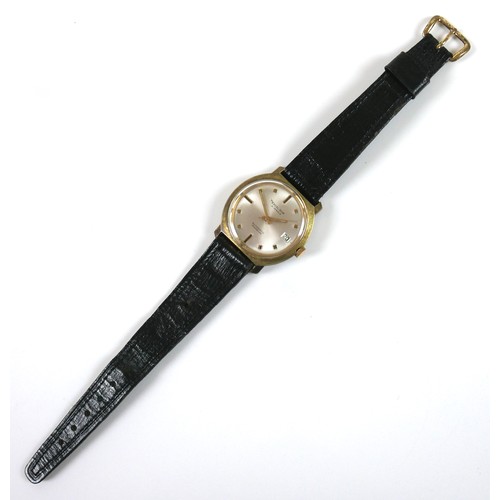 157 - An Excalibur Automatic gold plated gentleman's wristwatch, the silvered dial with baton numerals, da... 