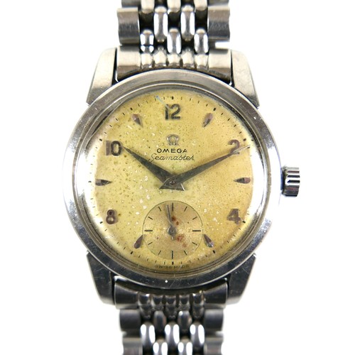 165 - An Omega Seamaster stainless steel bracelet wristwatch, ref 2759-11SC, circa 1956, circular silvered... 