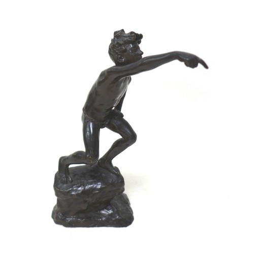 161 - Giuseppe Renda (Italian, 1859-1939): 'Boy with arm raised' (Le Voila), circa 1908, a bronze sculptur... 