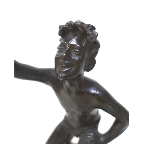 161 - Giuseppe Renda (Italian, 1859-1939): 'Boy with arm raised' (Le Voila), circa 1908, a bronze sculptur... 