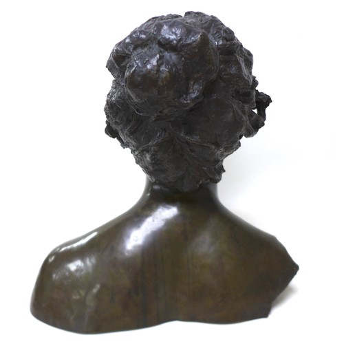 165 - Giuseppe Renda (Italian, 1859-1939): 'Clara', a bronze bust, signed 'G. Renda' on rear left shoulder... 