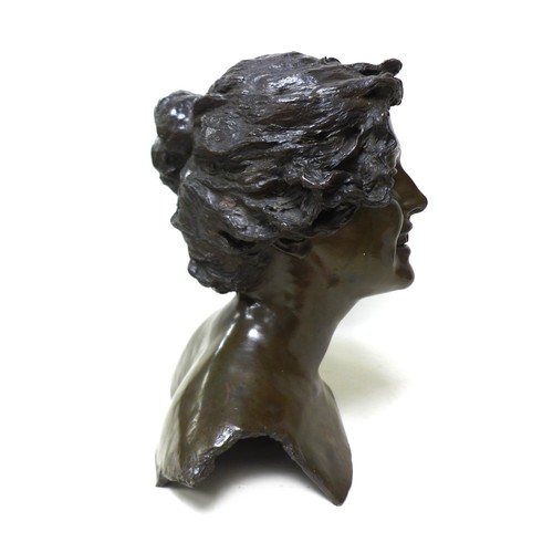 165 - Giuseppe Renda (Italian, 1859-1939): 'Clara', a bronze bust, signed 'G. Renda' on rear left shoulder... 