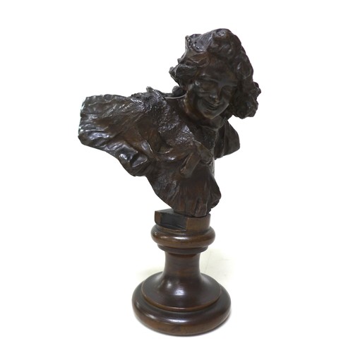 155 - Giuseppe Renda (Italian, 1859-1939): 'Head and shoulder bust', bronze, signed 'G Renda' and 'Napoli ... 