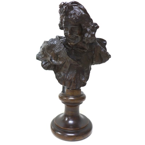 155 - Giuseppe Renda (Italian, 1859-1939): 'Head and shoulder bust', bronze, signed 'G Renda' and 'Napoli ... 