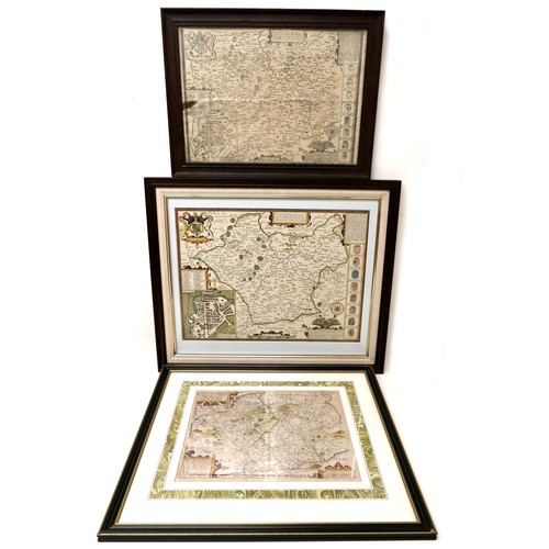 216 - A Saxton/Kip map of Leicestershire (Lecesteriae), plus two more modern maps by Spede of Leicester, f... 