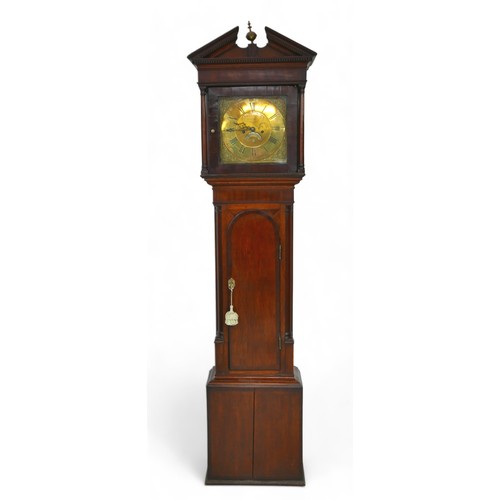 339 - An 18th century mahogany long case clock, by Samuel Lomax of Blackburn, engraved brass dial,  Roman ... 