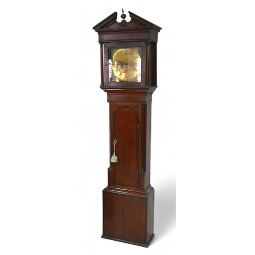 339 - An 18th century mahogany long case clock, by Samuel Lomax of Blackburn, engraved brass dial,  Roman ... 