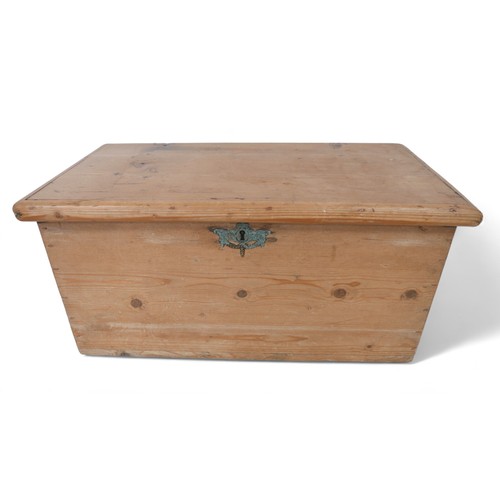 287 - A Victorian style stripped pine box, 64 by 37 by 30cm high.