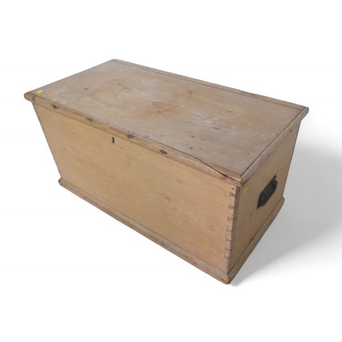 303 - A 19th century stripped pine storage box, 84 by 44 by 42cm high.