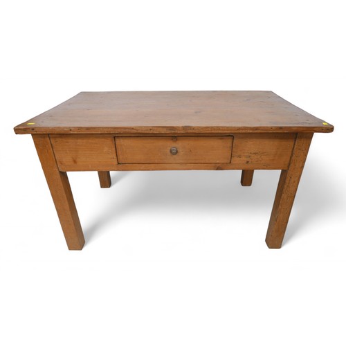 311 - A stripped pine coffee table with a drawer, 94 by 62 by 49cm tall.