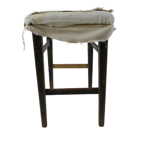 288 - His Majesty King George V Coronation stool 1911, with taper legs, frame impressed 'GRV Coronation'.