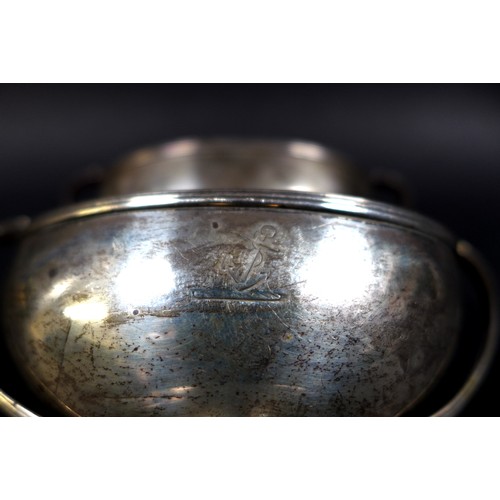 34 - A group of George III and later silver items, comprising a pair of boat shaped salts, with reeded hi... 