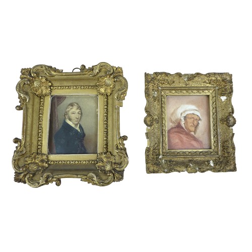 233 - Four gilt framed 19th century miniatures and three gilt framed Baxter prints, Baxter frames measure ... 