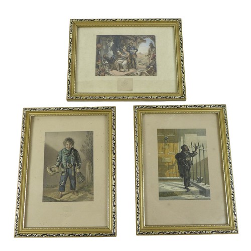 233 - Four gilt framed 19th century miniatures and three gilt framed Baxter prints, Baxter frames measure ... 