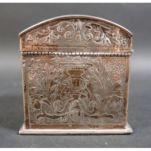 23 - A George VI silver dome top presentation desk box, with wooden interior, Stokes & Ireland Ltd, Birmi... 