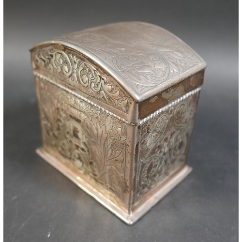 23 - A George VI silver dome top presentation desk box, with wooden interior, Stokes & Ireland Ltd, Birmi... 