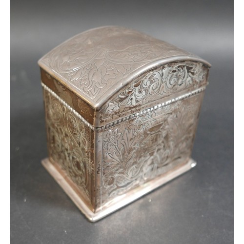 23 - A George VI silver dome top presentation desk box, with wooden interior, Stokes & Ireland Ltd, Birmi... 