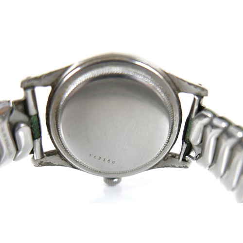 63 - A Tudor Oyster stainless steel gentleman's wristwatch, circa 1950s, the 'tropical' silvered dial wit... 