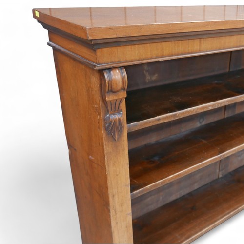 307 - A Victorian mahogany bookcase, with three adjustable shelves, 153 by 31 by 115cm high.