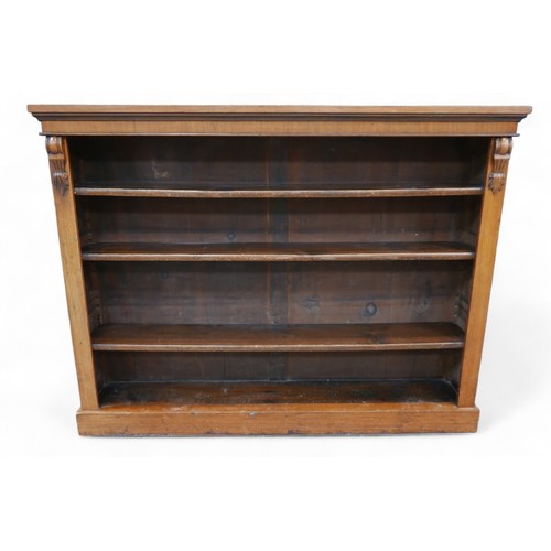 307 - A Victorian mahogany bookcase, with three adjustable shelves, 153 by 31 by 115cm high.