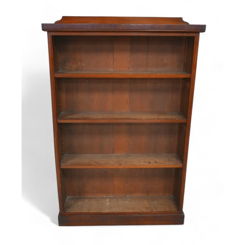 310 - A late Victorian / Edwardian mahogany bookcase, with three adjustable shelves, 94 by 27 by 143cm hig... 