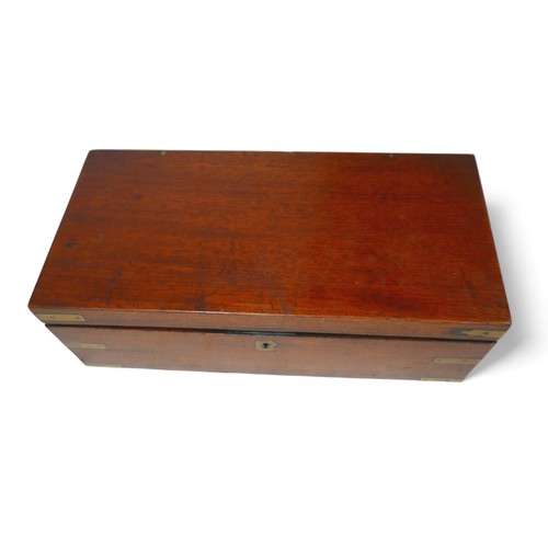 280 - A 19th century mahogany writing slope, with a base drawer, 52 by 25 by 15cm high.