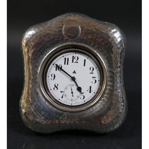 60 - Two Goliath type pocket watches in silver fronted easel back moroccan leather cases. Both with top w... 