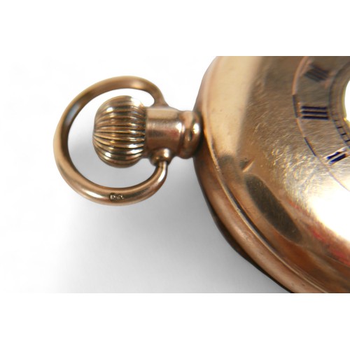 61 - Two American Waltham gold plated half hunter pocket watches, one with Traveller movement, both with ... 