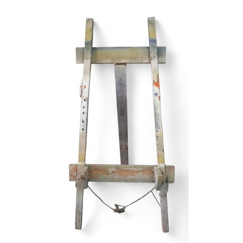 222 - Two artists easels, comprising a vintage adjustable easel on tripod legs, 181cm high, together with ... 