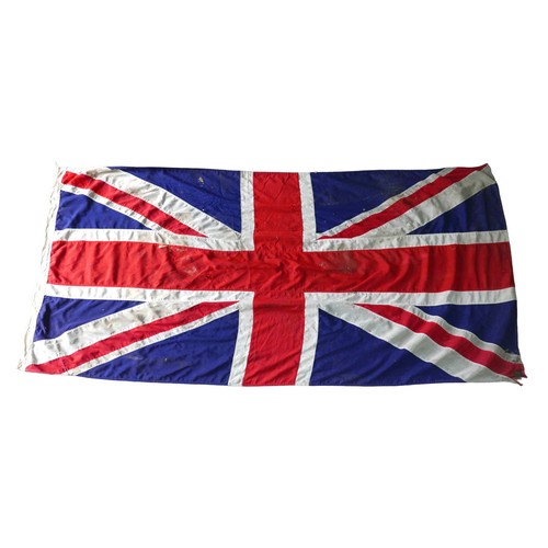 184 - Two large 20th century Union Jack flags, 103 by 226cm, and 160 by 354cm. (2)